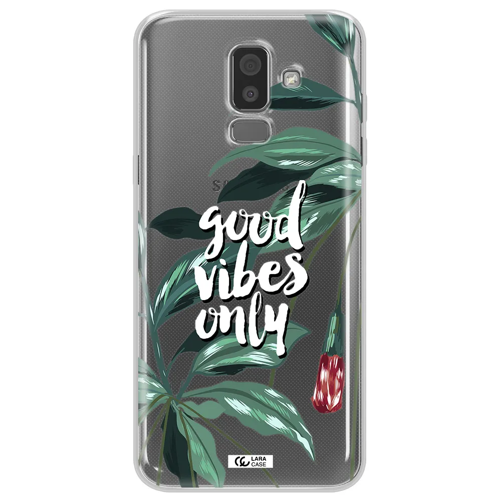 Tropical Vibes Green Samsung J8 Clear TPU Case