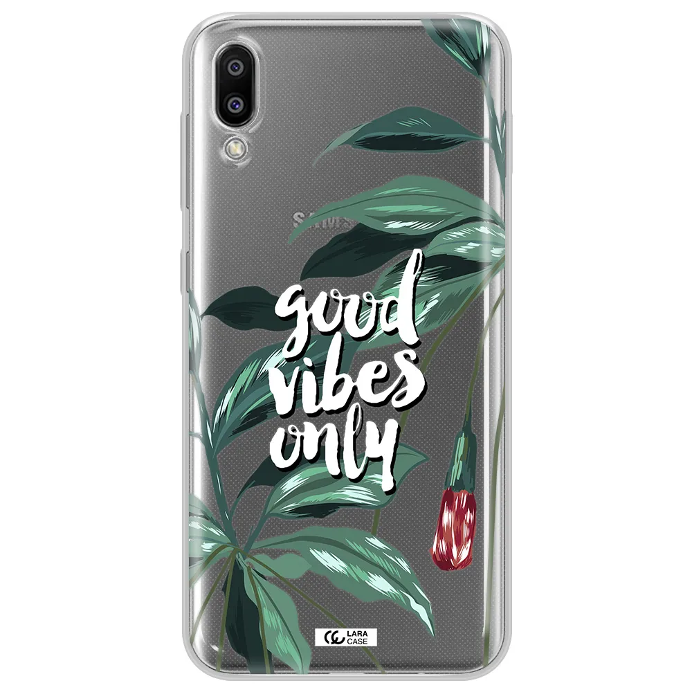 Tropical Vibes Green Samsung M10 Clear TPU Case