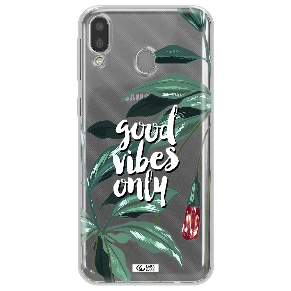 Tropical Vibes Green Samsung M20 Clear TPU Case