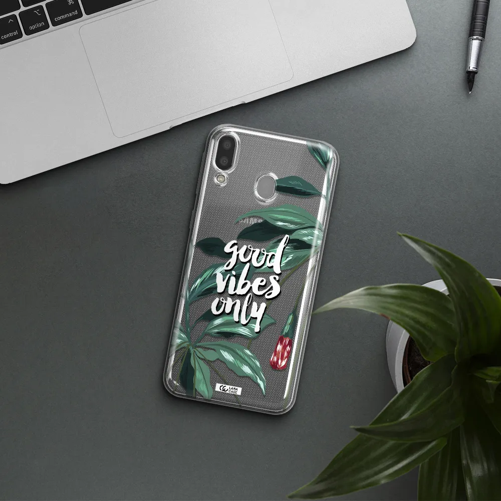 Tropical Vibes Green Samsung M20 Clear TPU Case