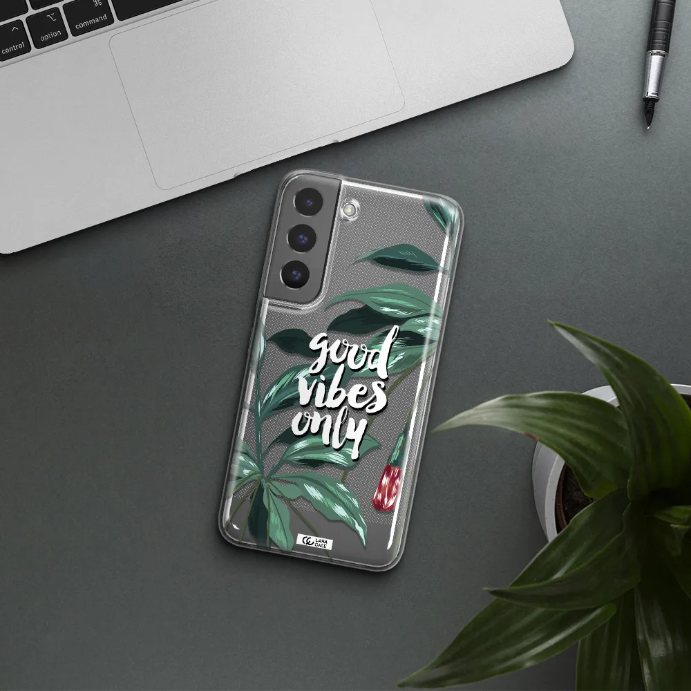 Tropical Vibes Green Samsung S 22 Plus Clear TPU Case