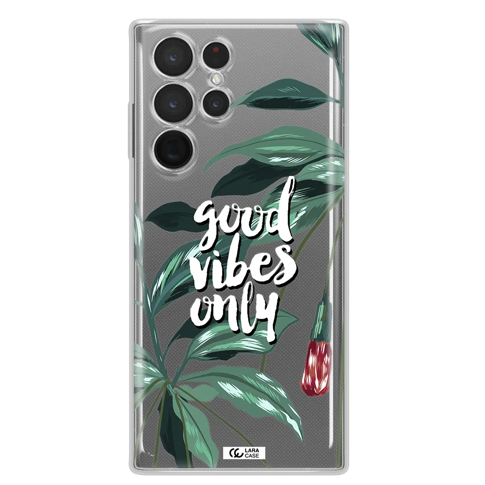 Tropical Vibes Green Samsung S 22 Ultra Clear TPU Case