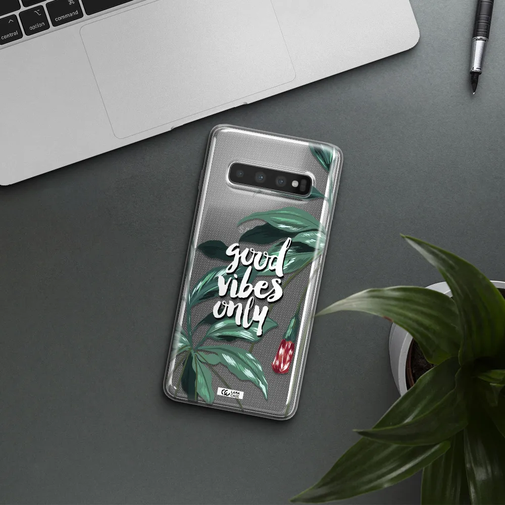 Tropical Vibes Green Samsung S10 Plus Clear TPU Case