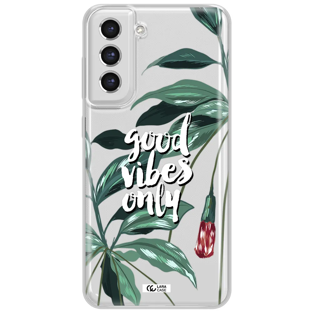Tropical Vibes Green Samsung S21 Fe Clear Tpu Case