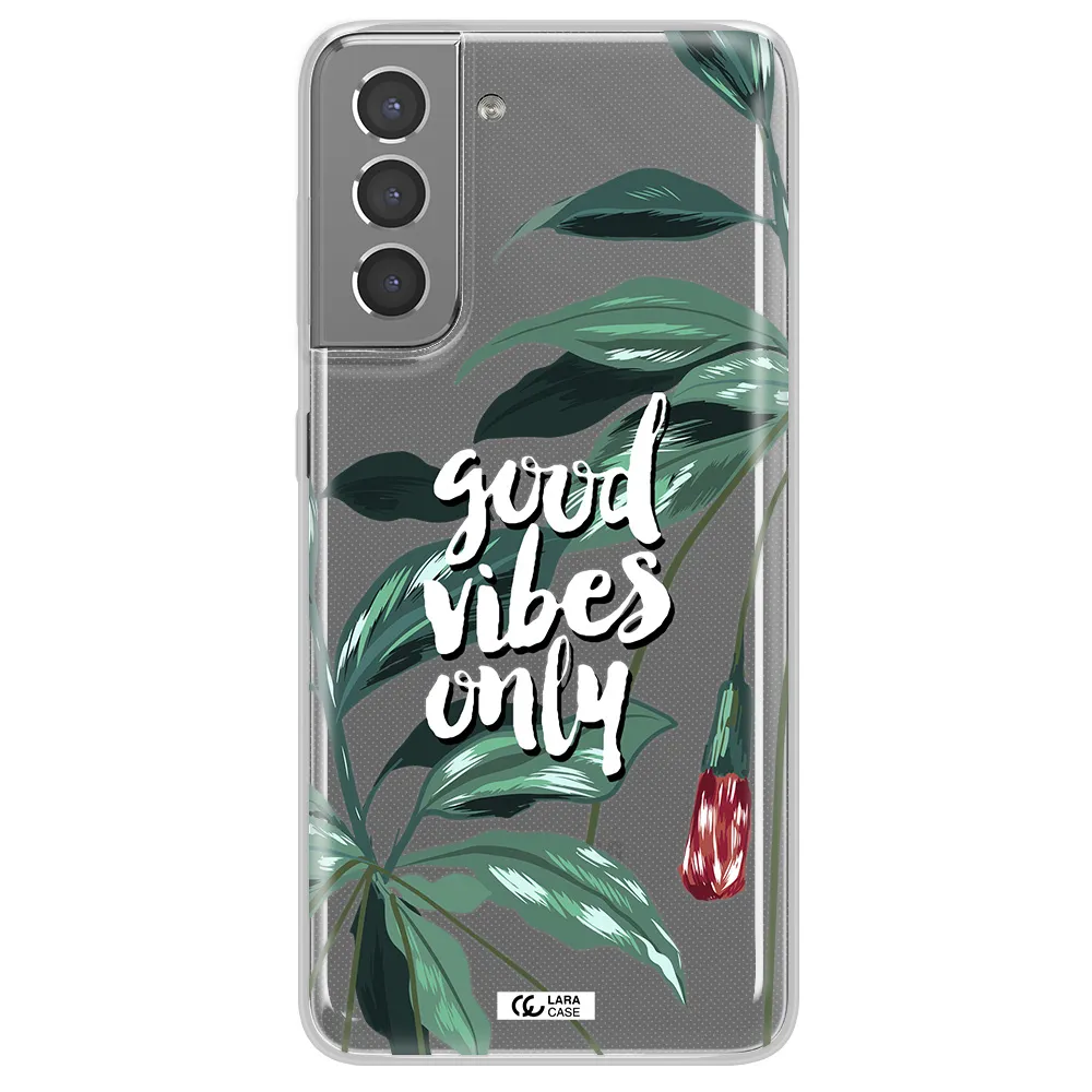 Tropical Vibes Green Samsung S21 Plus Clear TPU Case