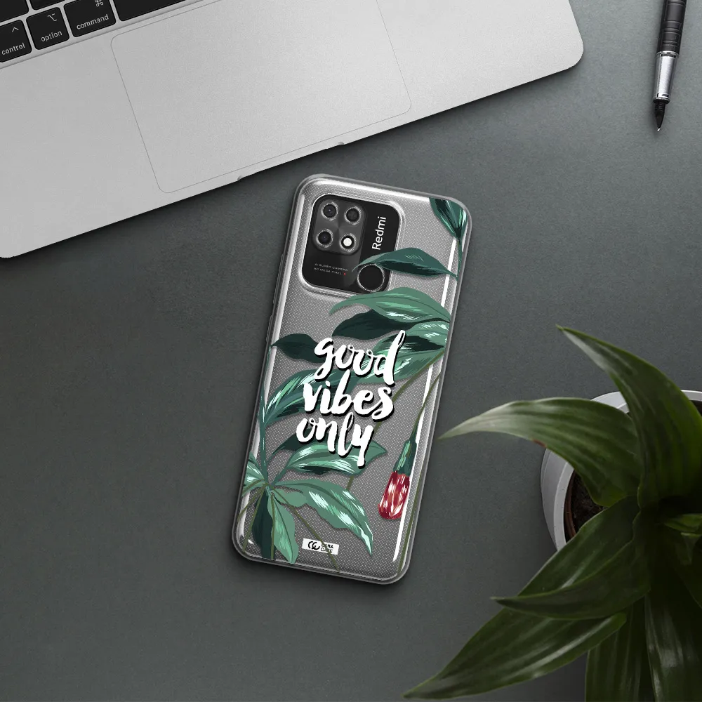 Tropical Vibes Green Xiaomi Redmi 10C Clear TPU Case