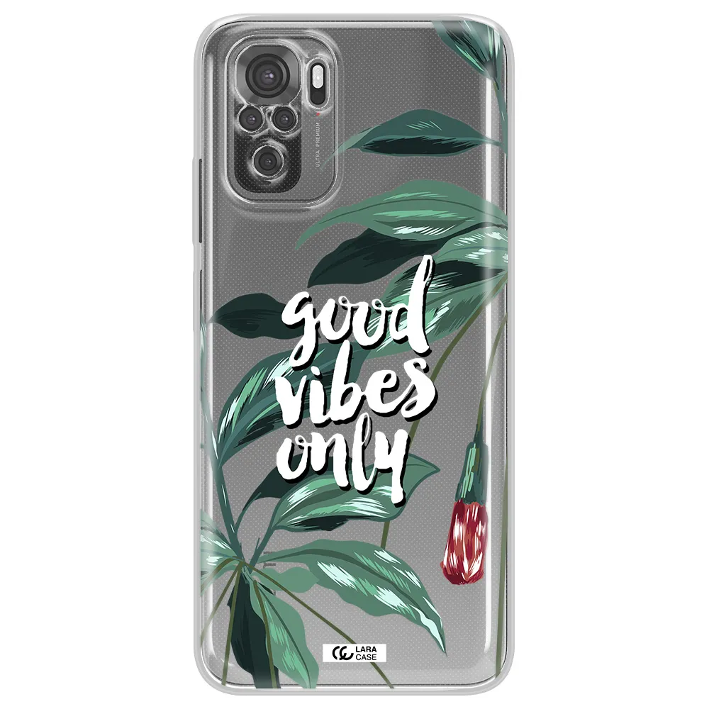 Tropical Vibes Green Xiaomi Redmi Note 10S Clear Tpu Case