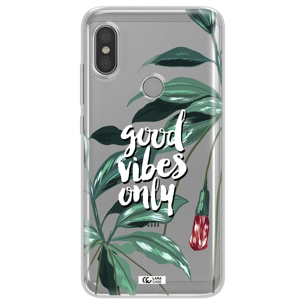 Tropical Vibes Green Xiaomi Redmi Note 6 Pro Clear TPU Case