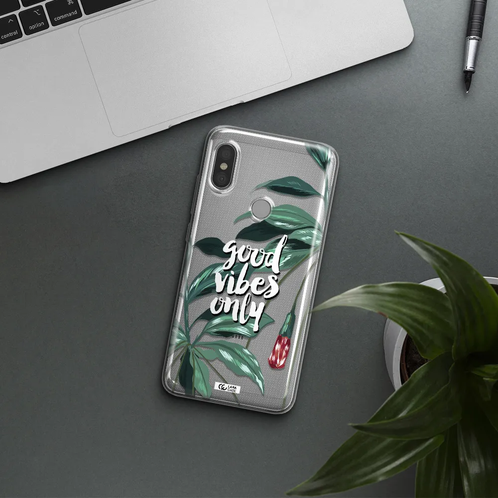 Tropical Vibes Green Xiaomi Redmi Note 6 Pro Clear TPU Case