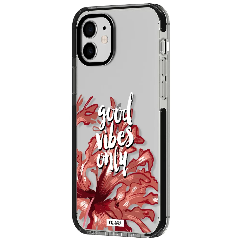 Tropical Vibes Red Apple iPhone 11 impact black border Case