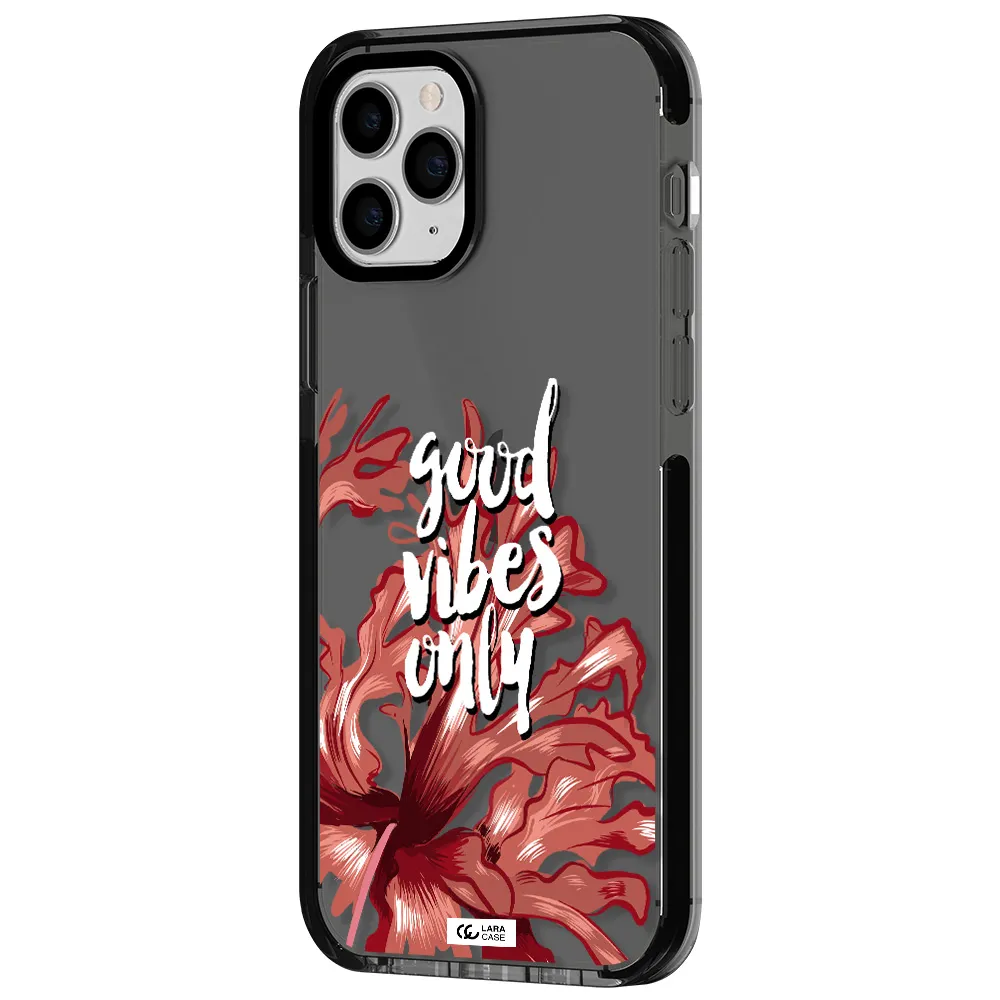 Tropical Vibes Red Apple iPhone 11 pro max impact Smoke Black Case