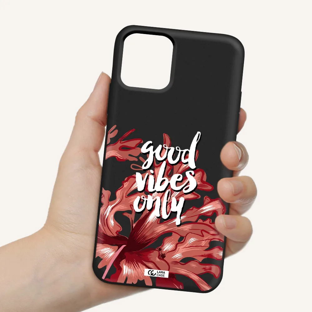 Tropical Vibes Red Apple iPhone 11 pro max Silicone black Case