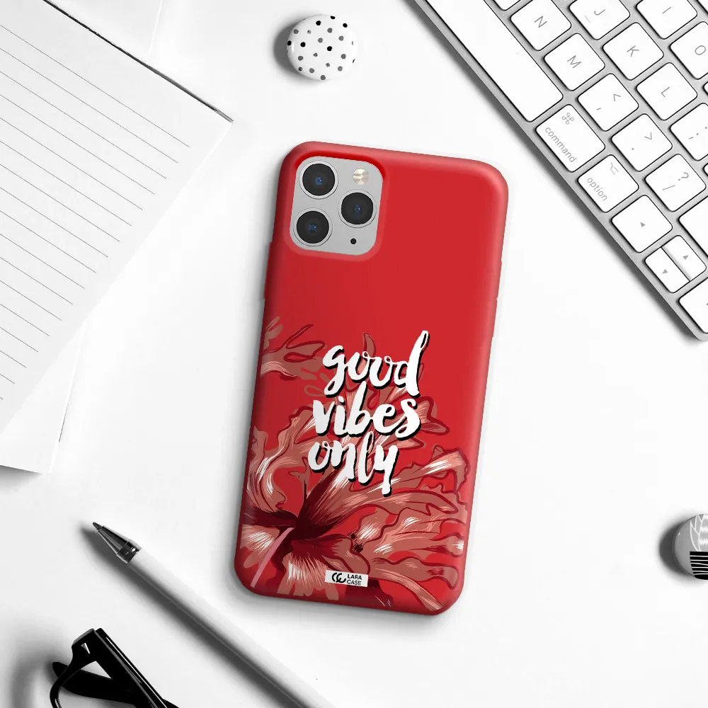Tropical Vibes Red Apple iPhone 11 pro max Silicone Imperial Red Case