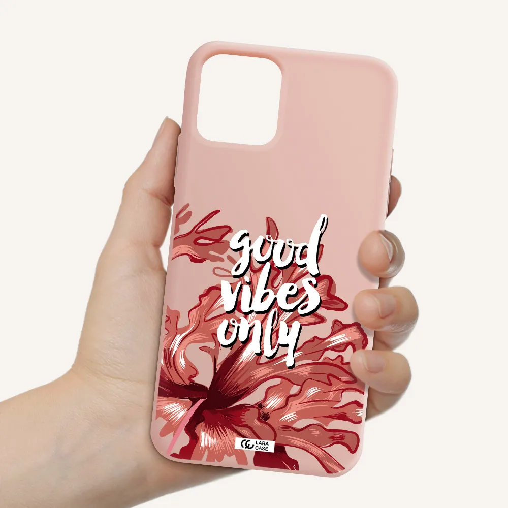 Tropical Vibes Red Apple iPhone 11 pro max Silicone pastel pink Case