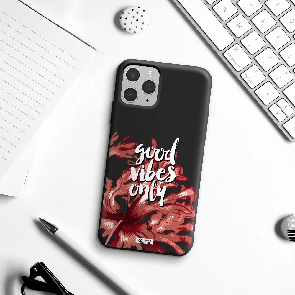 Tropical Vibes Red Apple iPhone 11 pro Silicone black Case