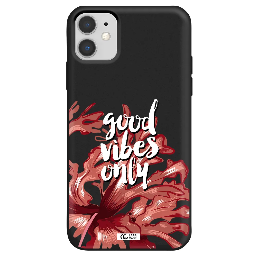 Tropical Vibes Red Apple iPhone 11 Silicone black Case