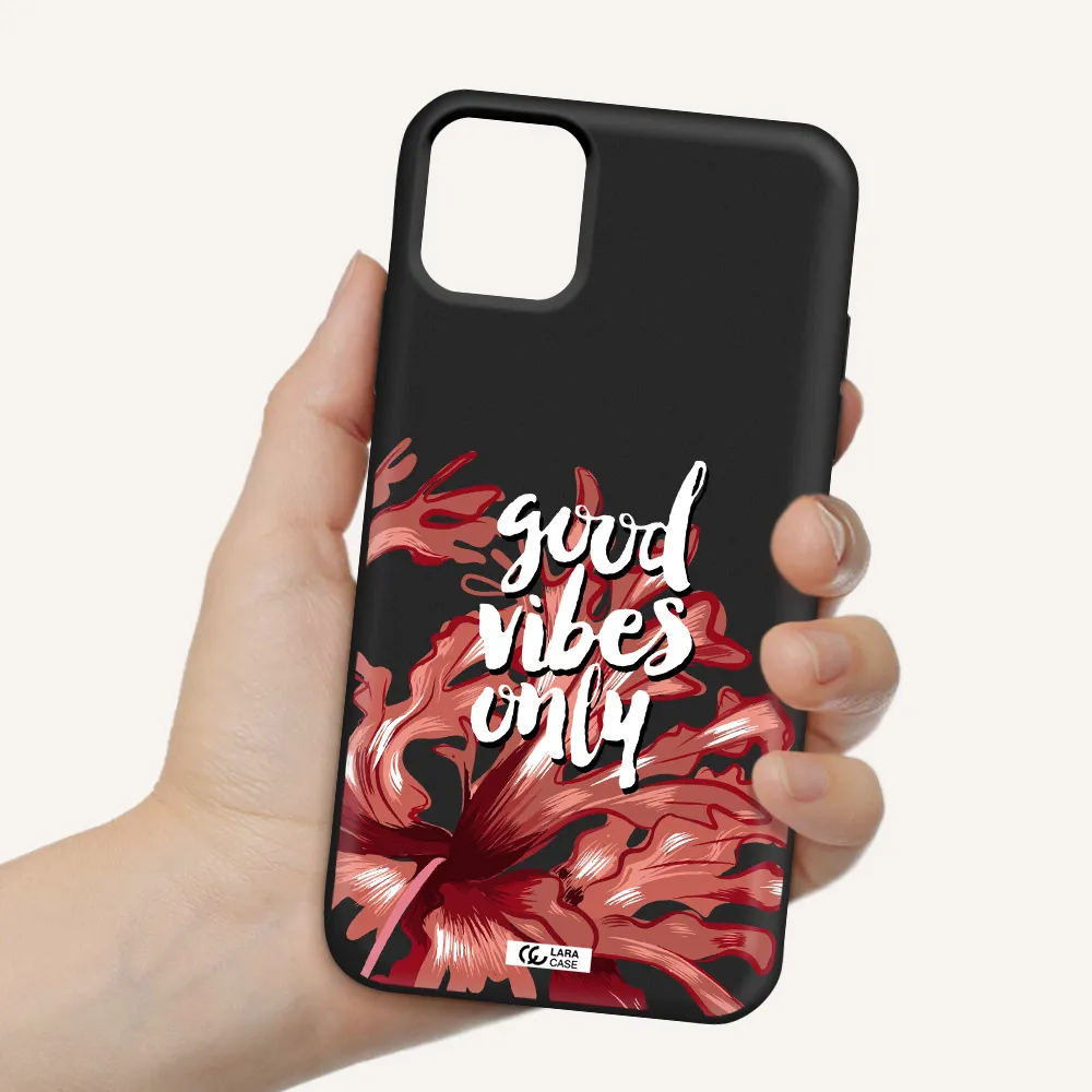 Tropical Vibes Red Apple iPhone 11 Silicone black Case