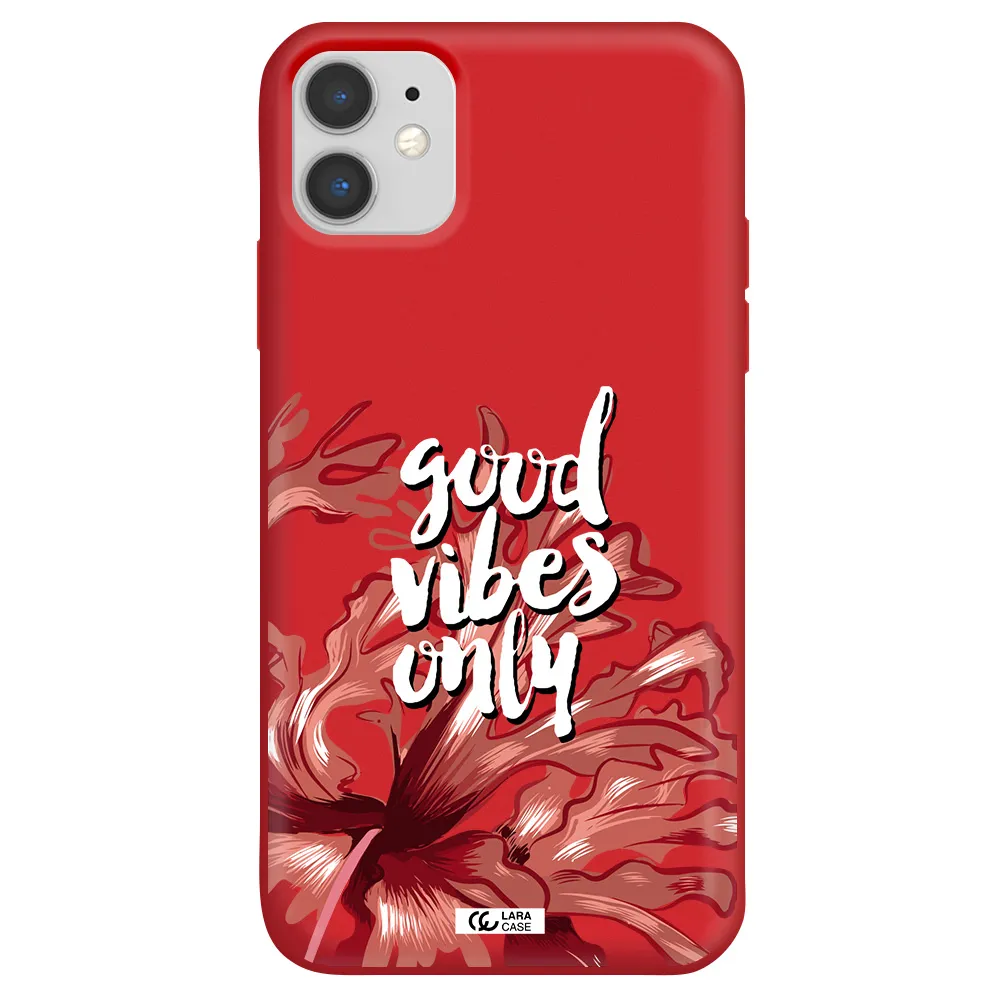 Tropical Vibes Red Apple iPhone 11 Silicone Imperial Red Case