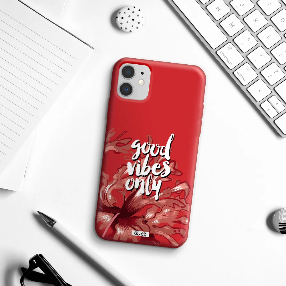 Tropical Vibes Red Apple iPhone 11 Silicone Imperial Red Case