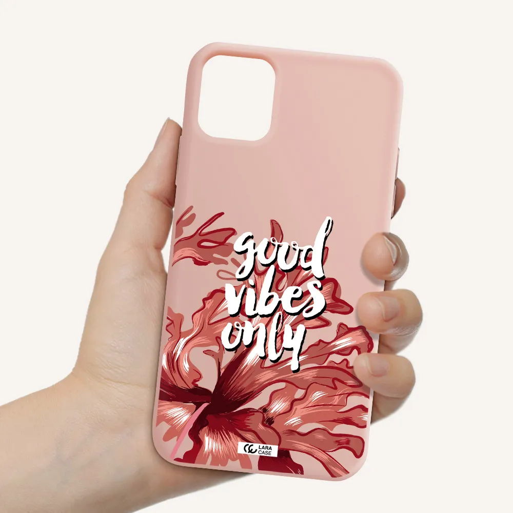Tropical Vibes Red Apple iPhone 11 Silicone pastel pink Case