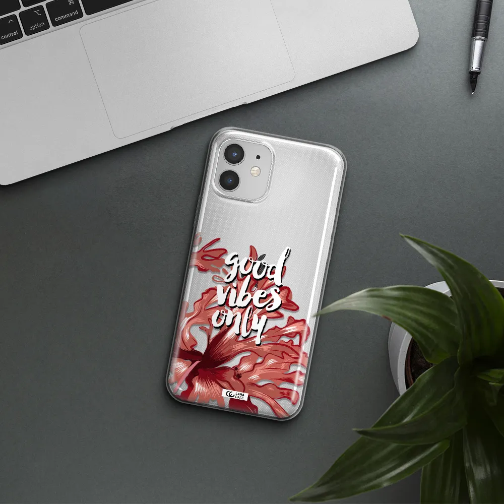 Tropical Vibes Red Apple iPhone 12 Clear TPU Case