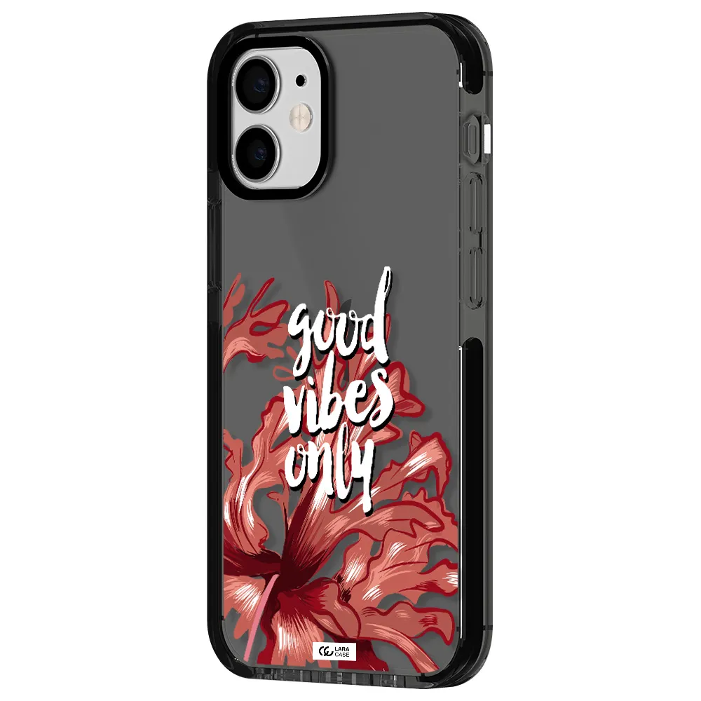 Tropical Vibes Red Apple iPhone 12 mini impact Smoke Black Case