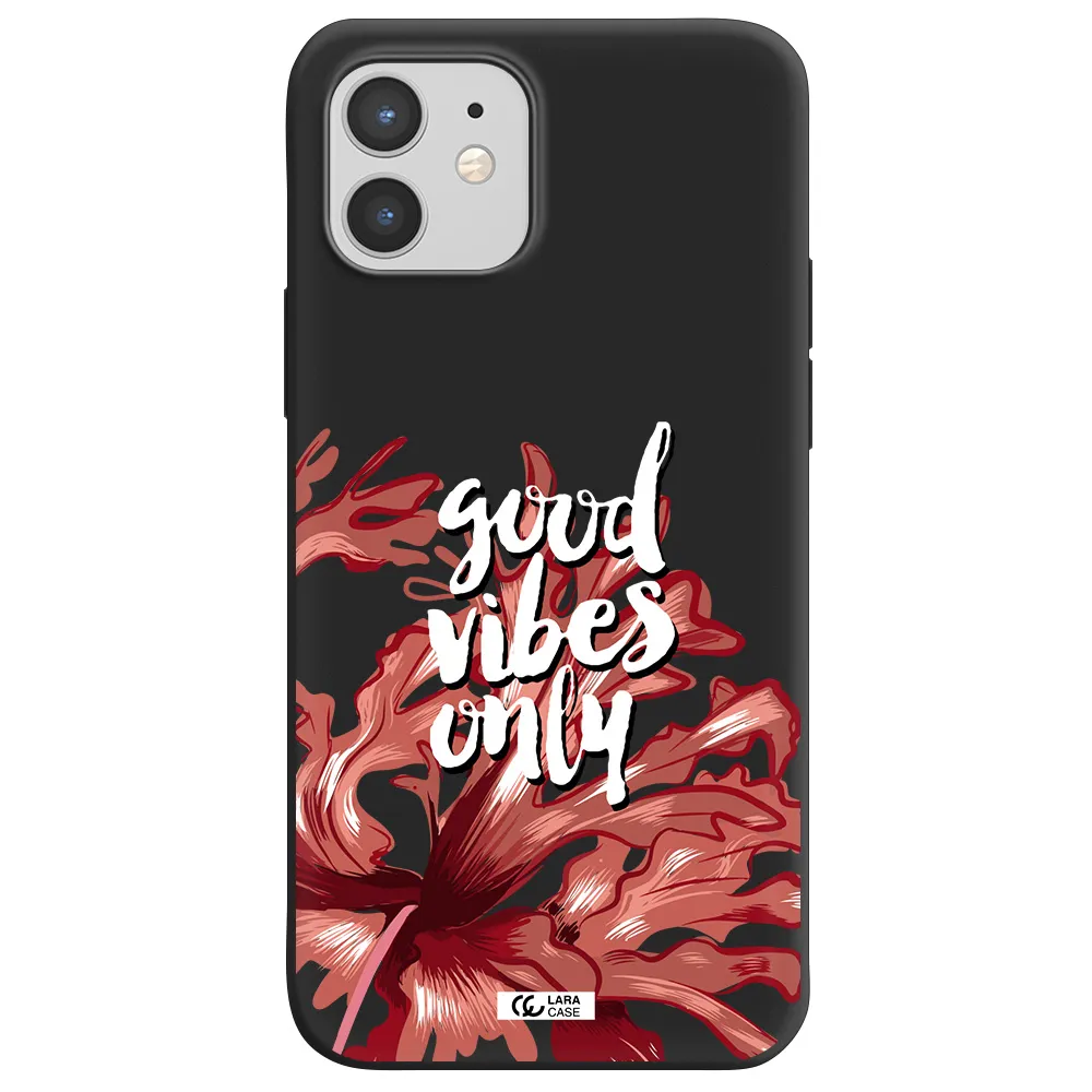 Tropical Vibes Red Apple iPhone 12 mini Silicone black Case