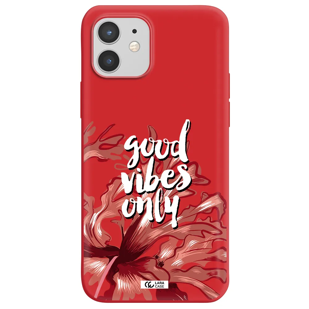 Tropical Vibes Red Apple iPhone 12 mini Silicone Imperial Red Case