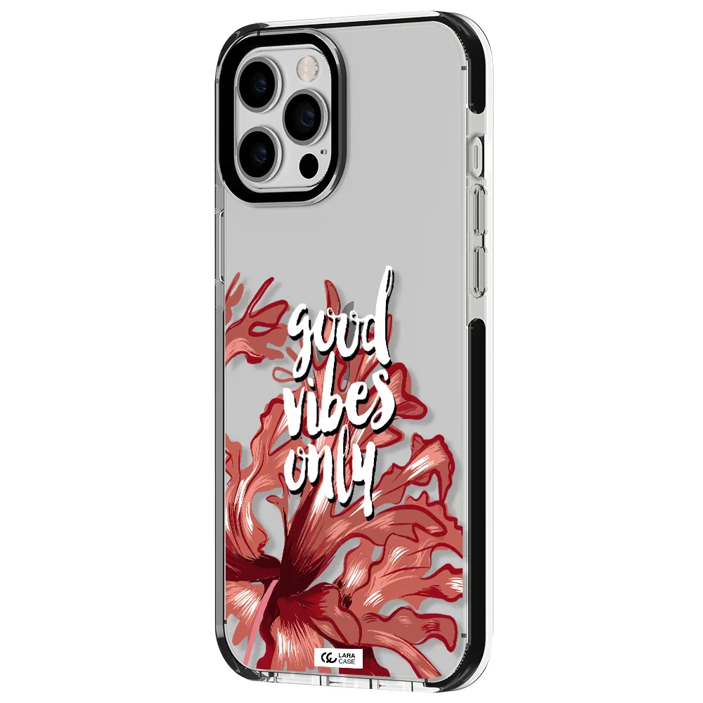 Tropical Vibes Red Apple iPhone 12 pro max impact black border Case