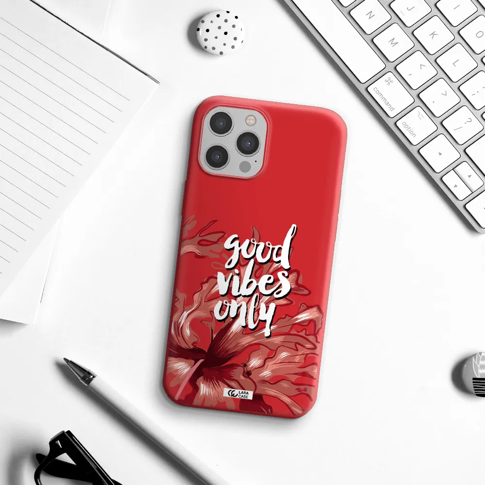 Tropical Vibes Red Apple iPhone 12 pro max Silicone Imperial Red Case