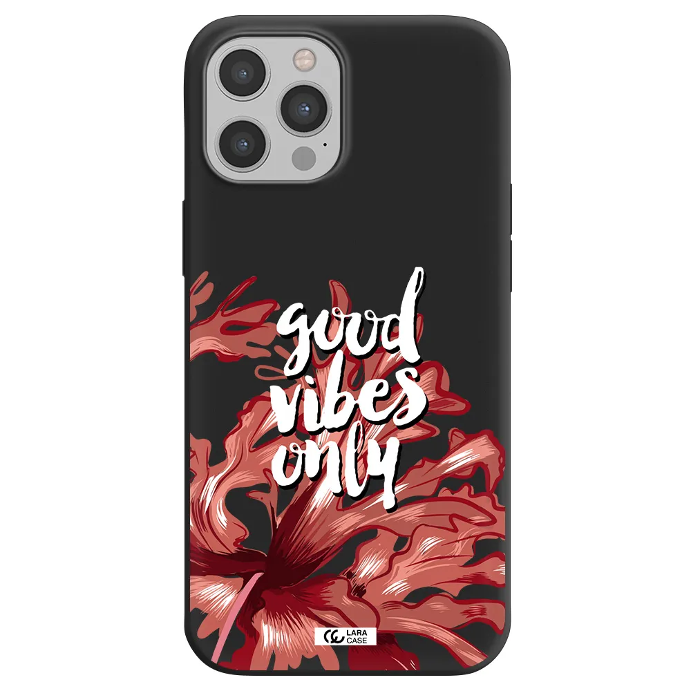 Tropical Vibes Red Apple iPhone 12 pro Silicone black Case