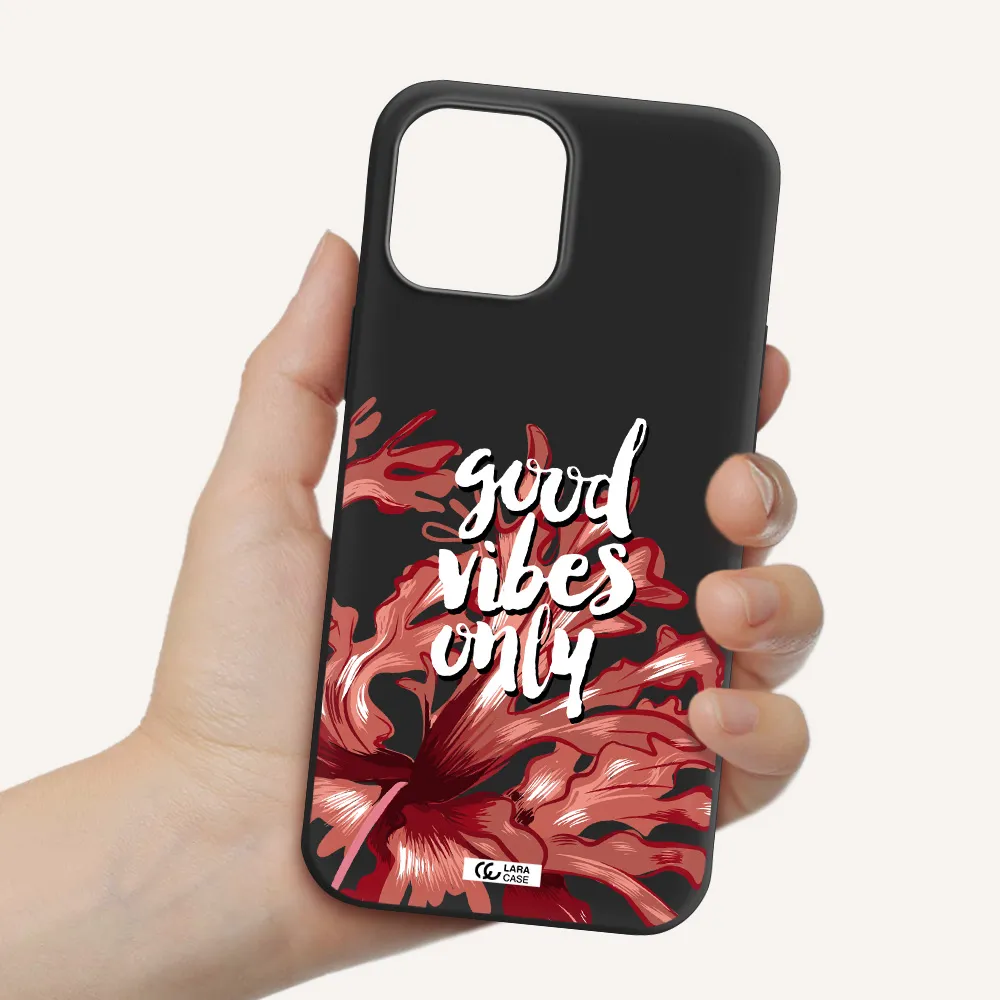 Tropical Vibes Red Apple iPhone 12 pro Silicone black Case
