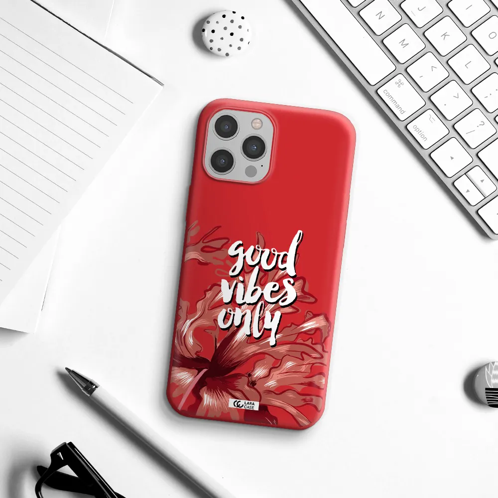 Tropical Vibes Red Apple iPhone 12 pro Silicone Imperial Red Case