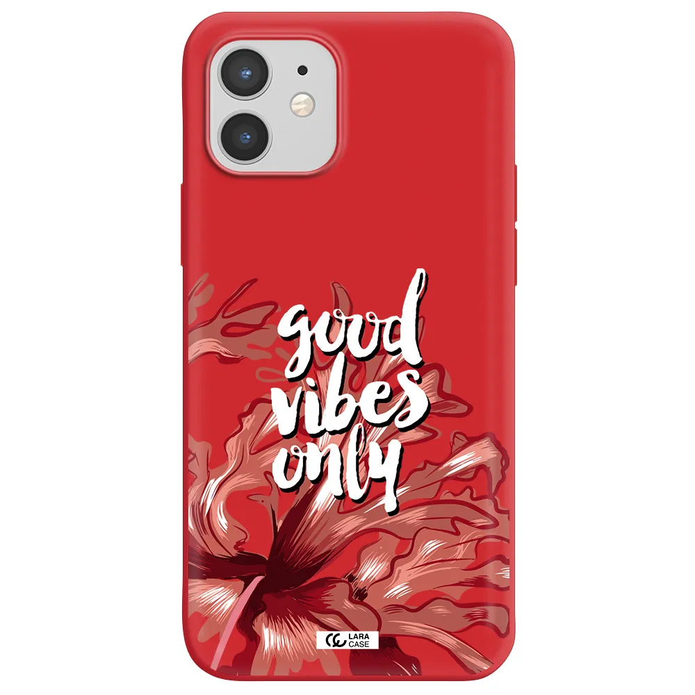 Tropical Vibes Red Apple iPhone 12 Silicone Imperial Red Case
