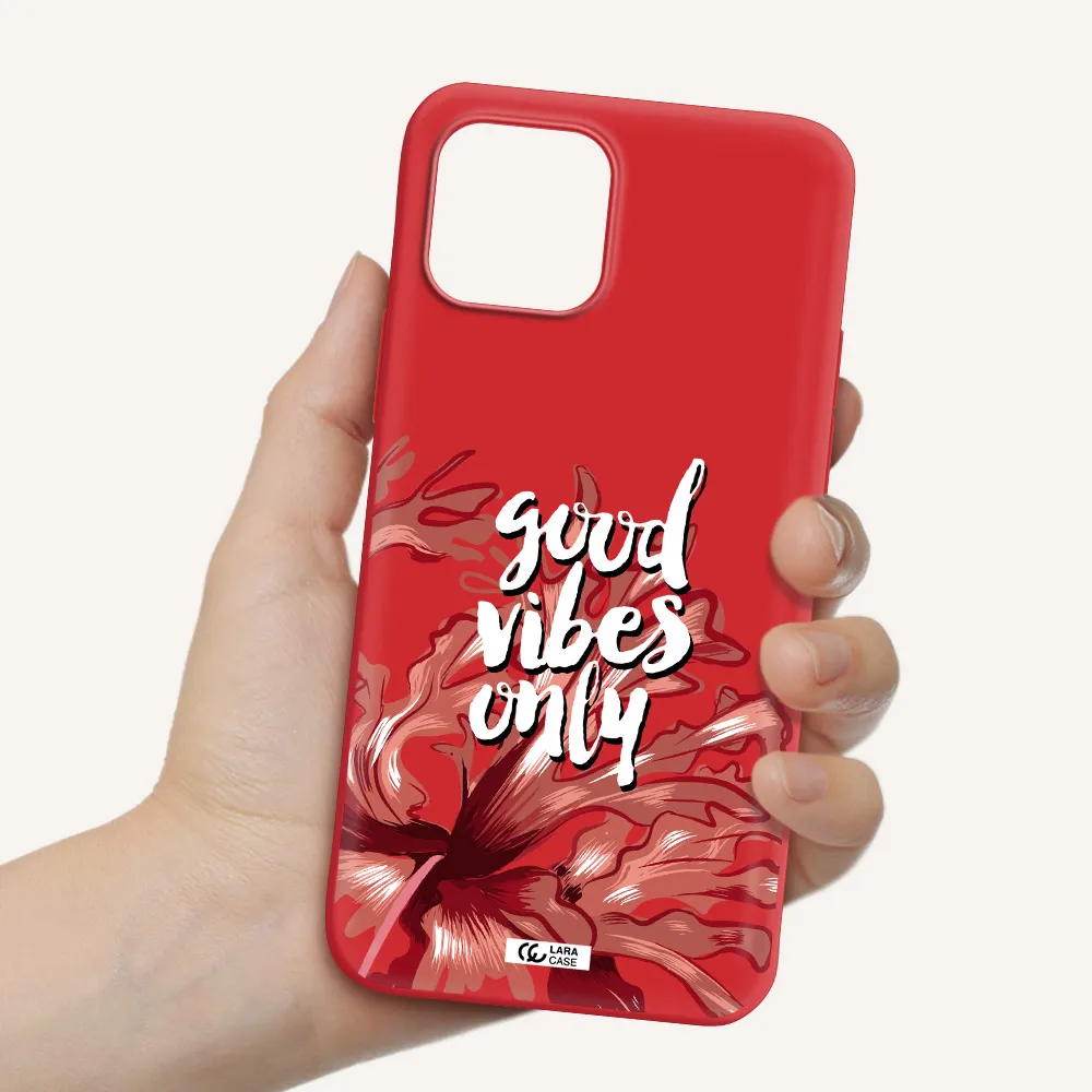 Tropical Vibes Red Apple iPhone 12 Silicone Imperial Red Case