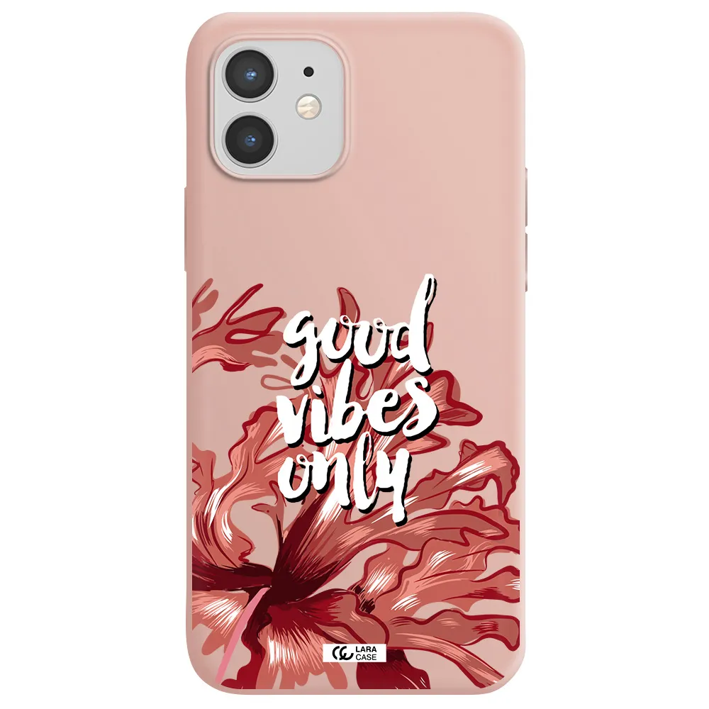 Tropical Vibes Red Apple iPhone 12 Silicone pastel pink Case