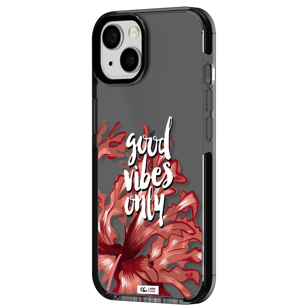 Tropical Vibes Red Apple iPhone 13 impact Smoke Black Case