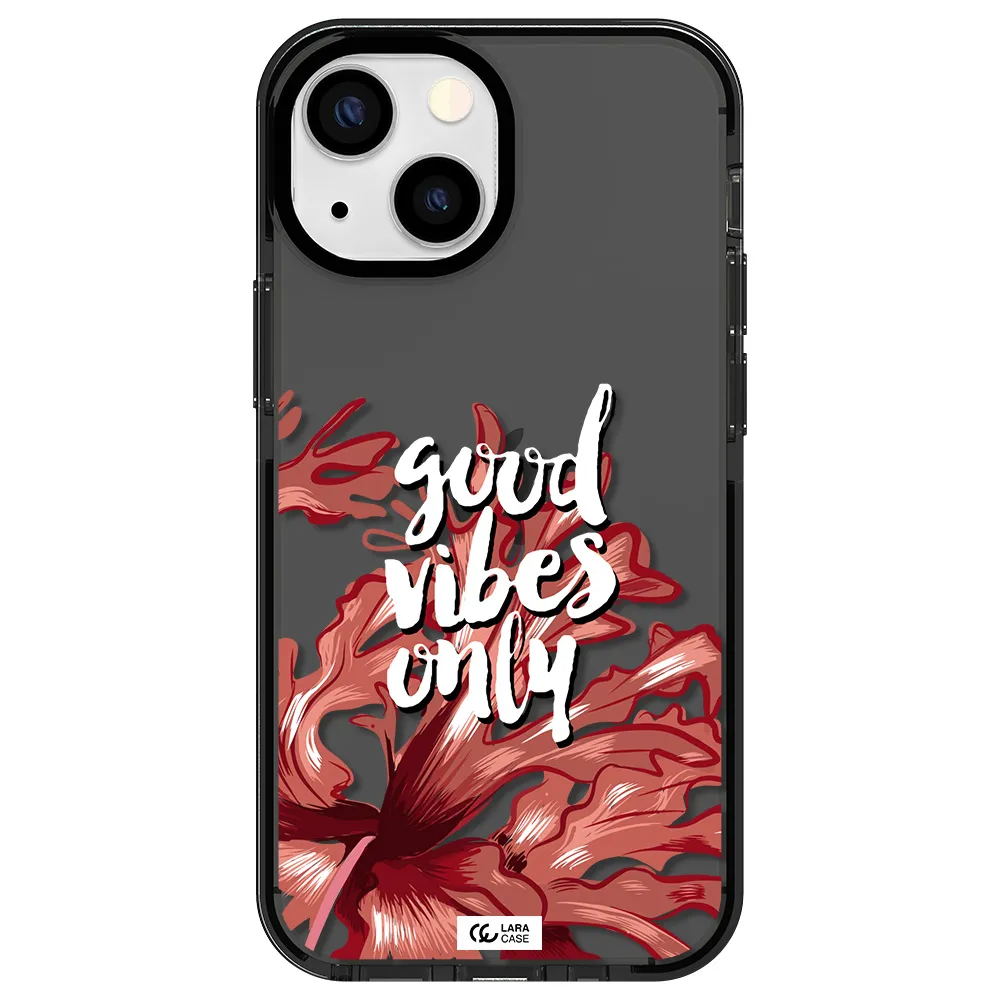 Tropical Vibes Red Apple iPhone 13 mini impact Smoke Black Case