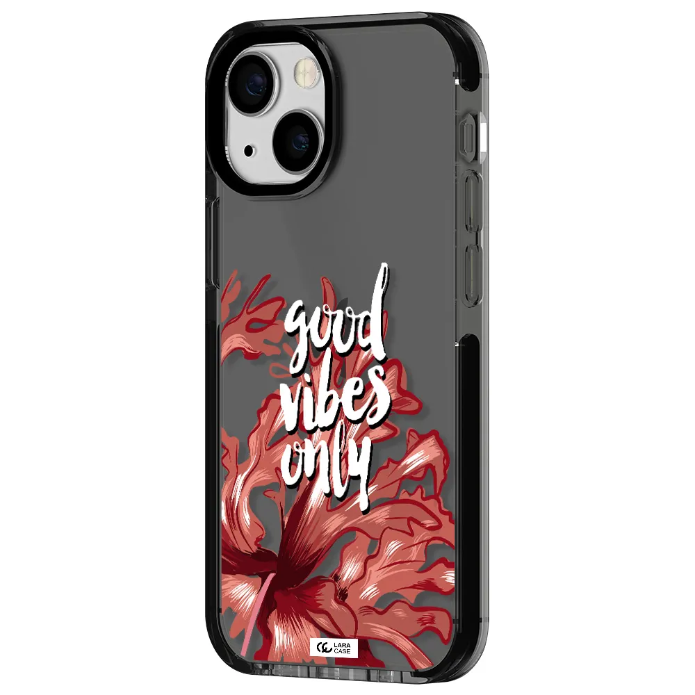 Tropical Vibes Red Apple iPhone 13 mini impact Smoke Black Case