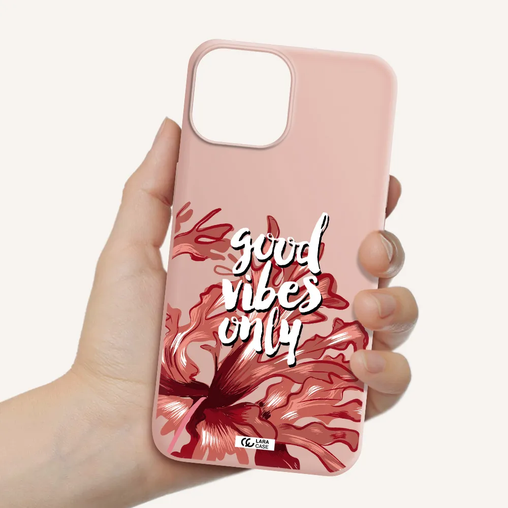 Tropical Vibes Red Apple iPhone 13 mini Silicone pastel pink Case