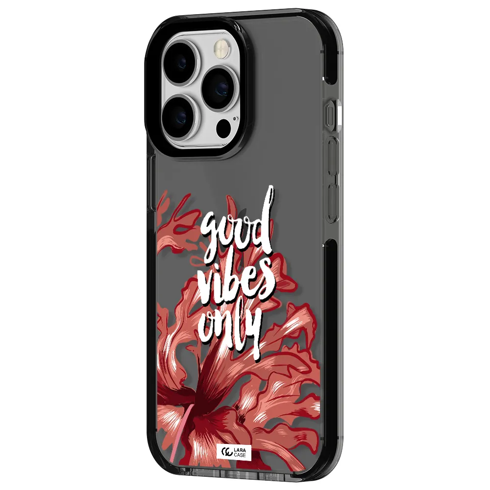 Tropical Vibes Red Apple iPhone 13 Pro impact Smoke Black Case