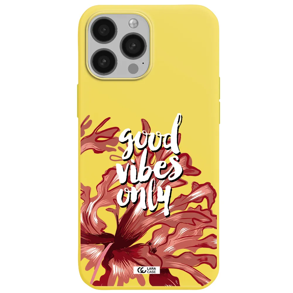 Tropical Vibes Red Apple iPhone 13 Pro Max Silicone canary yellow Case