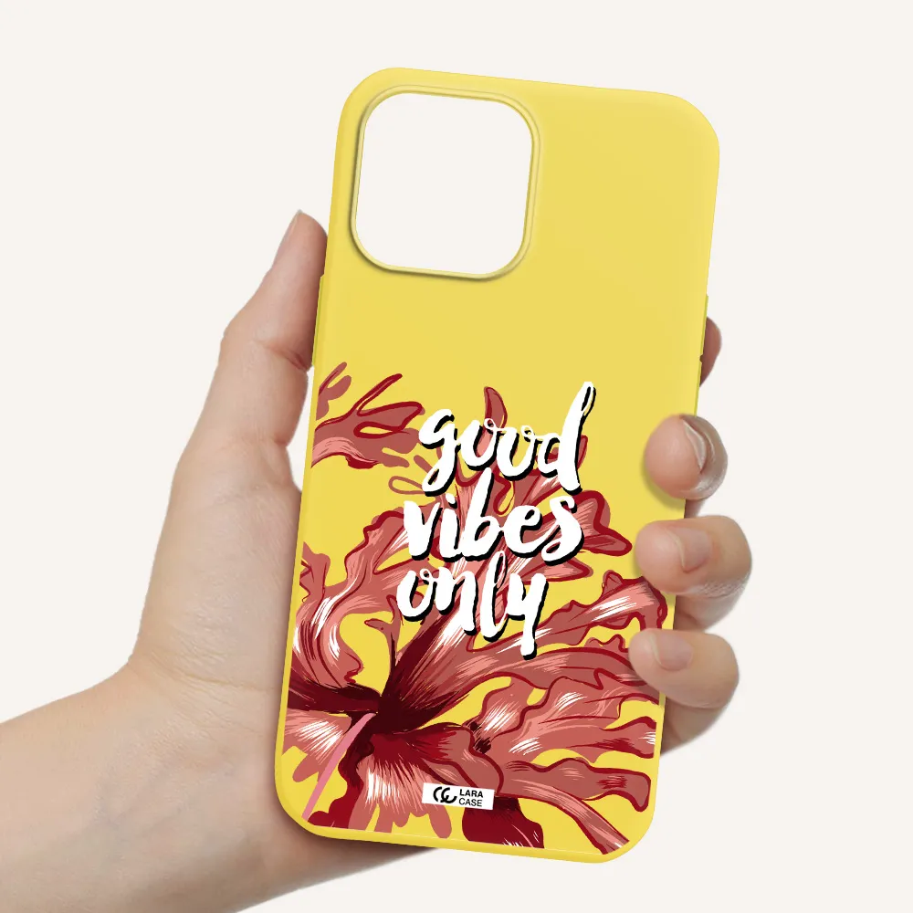 Tropical Vibes Red Apple iPhone 13 Pro Max Silicone canary yellow Case