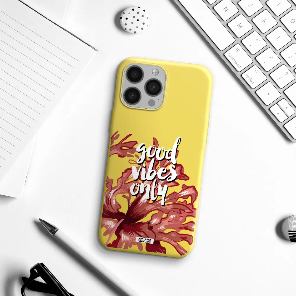 Tropical Vibes Red Apple iPhone 13 Pro Max Silicone canary yellow Case