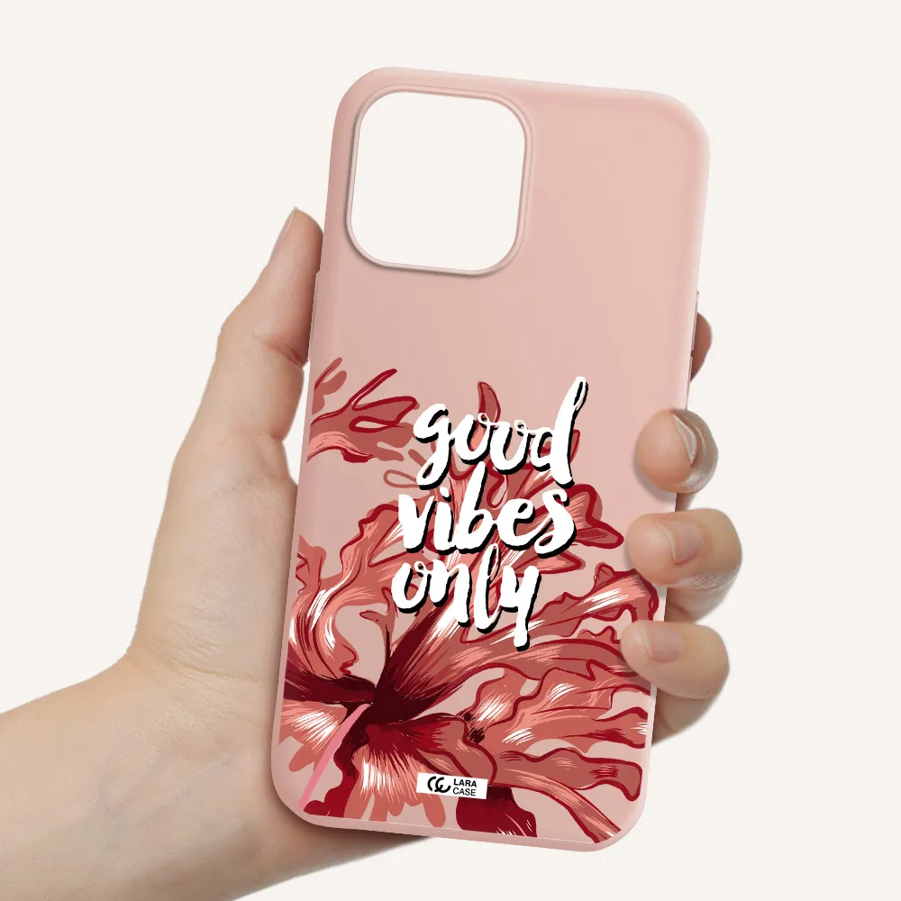 Tropical Vibes Red Apple iPhone 13 Pro Max Silicone pastel pink Case