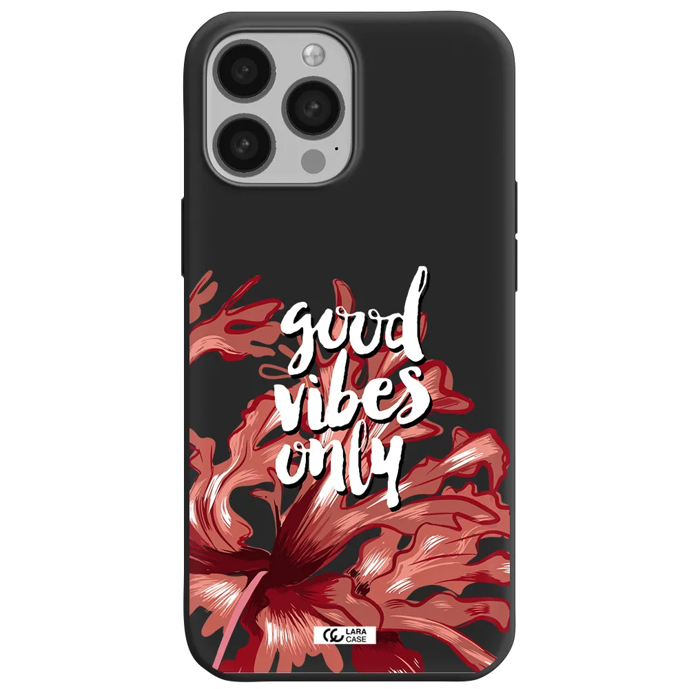 Tropical Vibes Red Apple iPhone 13 Pro Silicone black Case