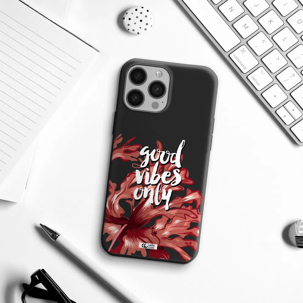 Tropical Vibes Red Apple iPhone 13 Pro Silicone black Case
