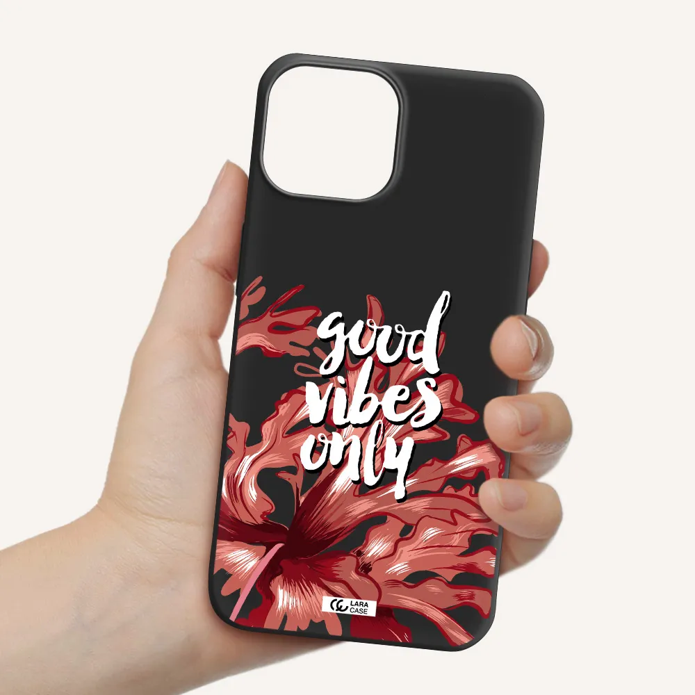Tropical Vibes Red Apple iPhone 13 Silicone black Case