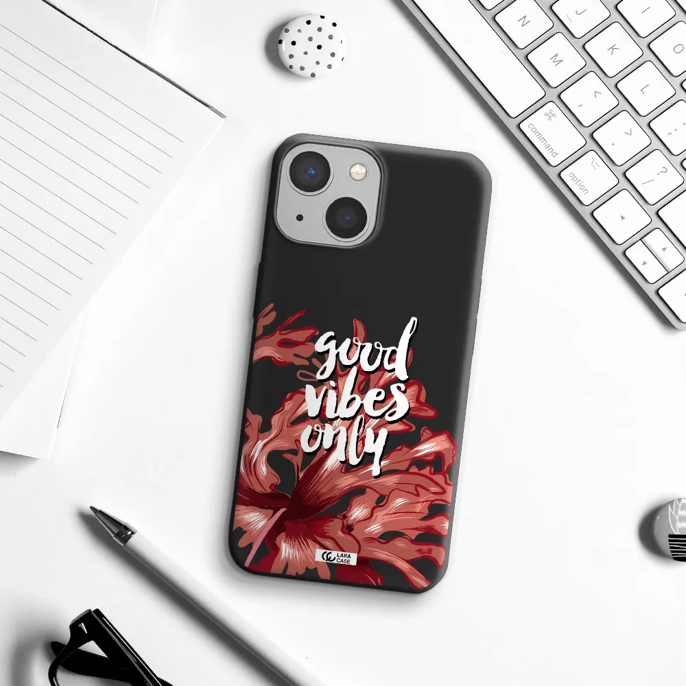 Tropical Vibes Red Apple iPhone 13 Silicone black Case