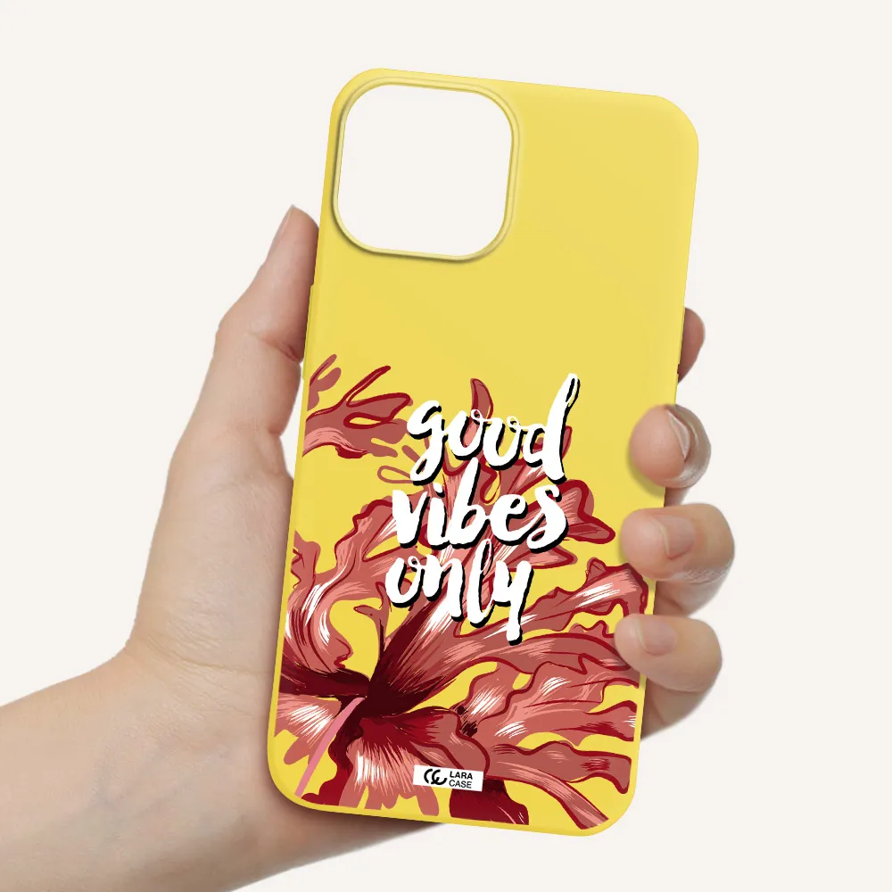 Tropical Vibes Red Apple iPhone 13 Silicone canary yellow Case
